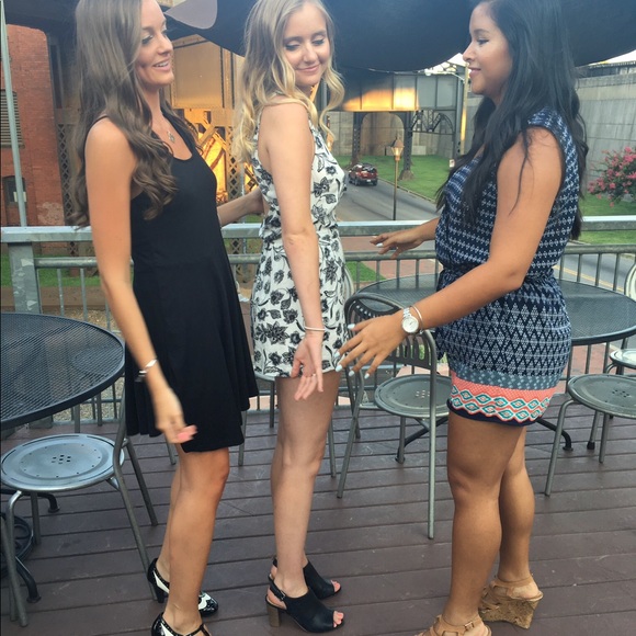 Black and White Cutout Romper - Picture 4 of 5